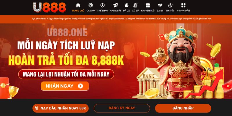 Khuyến mãi hoàn trả cực hấp dẫn tại U888